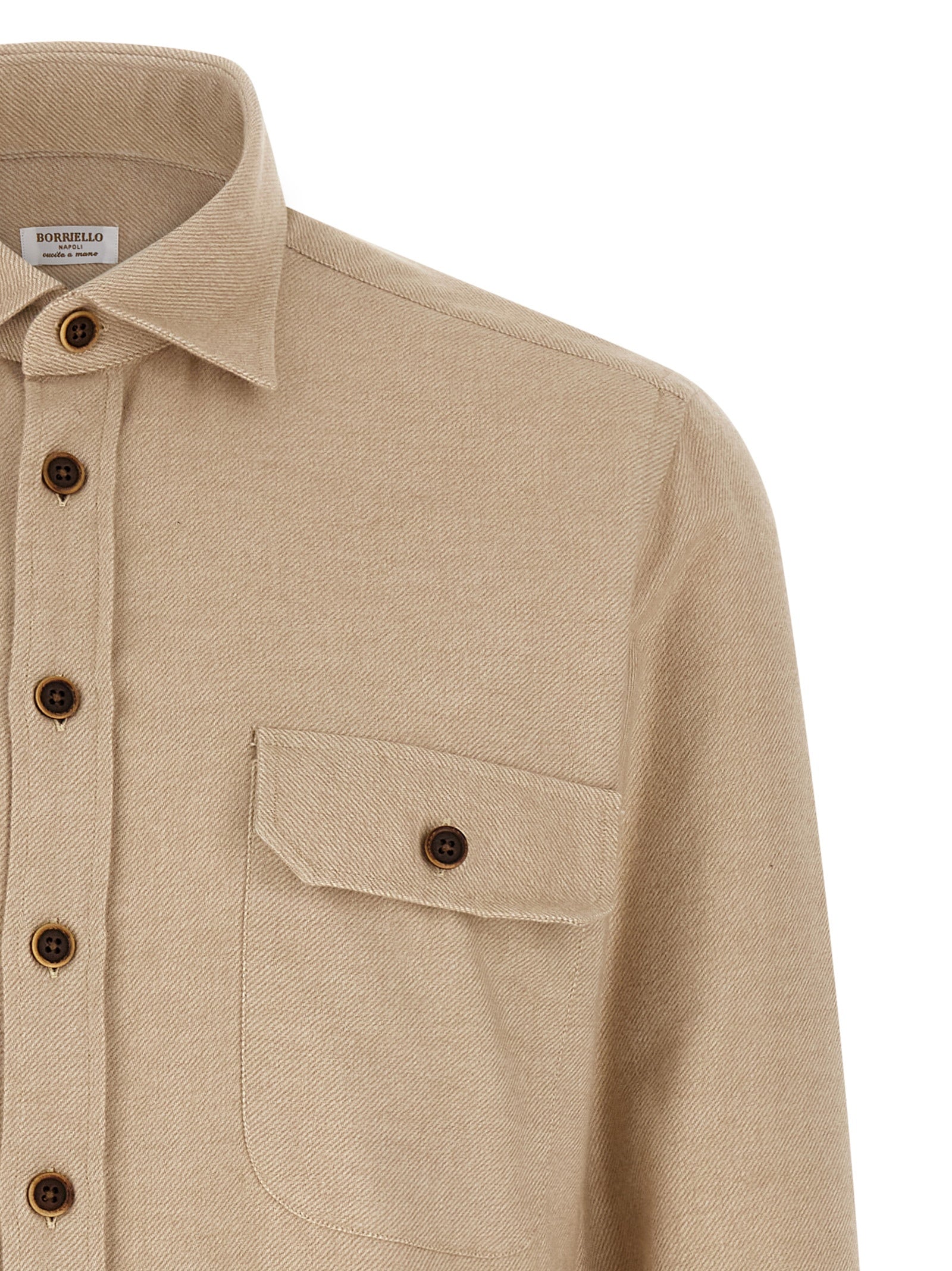 Flannel shirt Beige Cotton Shirt, Blouse