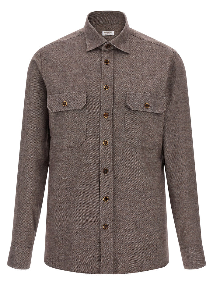 Flannel shirt Brown Cotton Shirt, Blouse