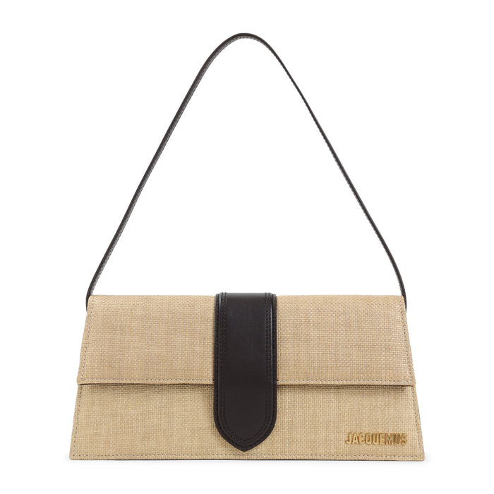 Le Bambino Long Handbag Brown Raffia Leather Bag