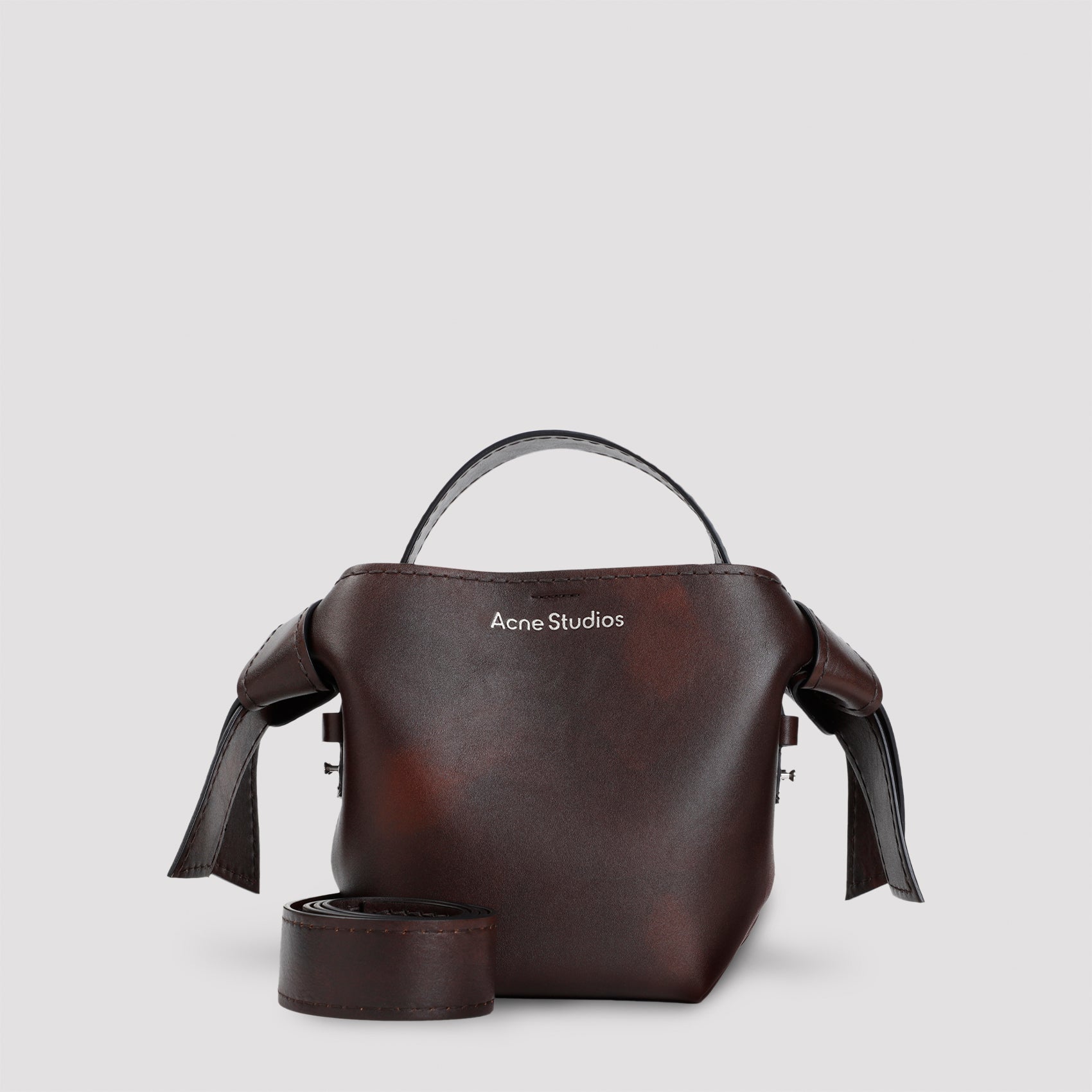 Musubi Mini Handbag Brown Calf Leather Bag