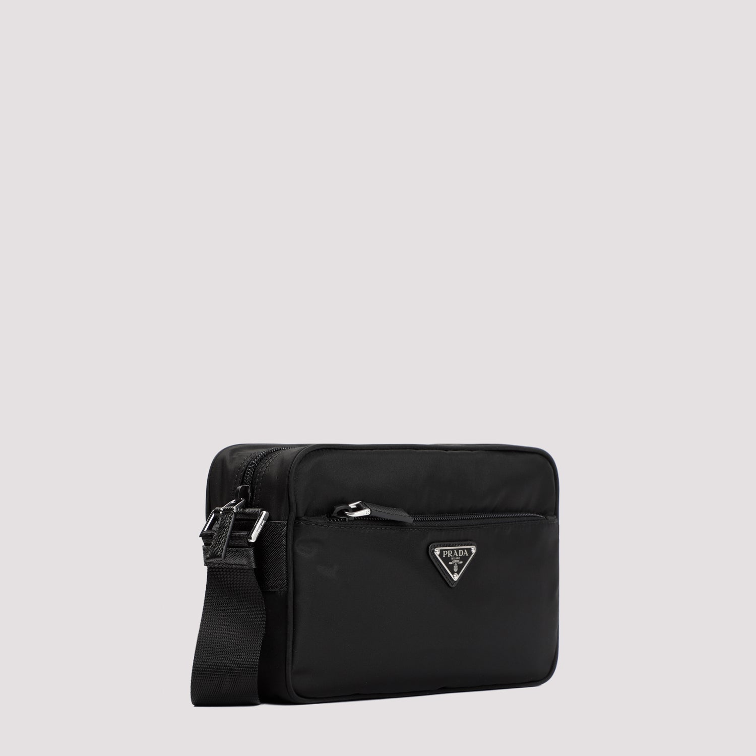 Re-Nylon And Leather Shoulder Bag Black Polyamide