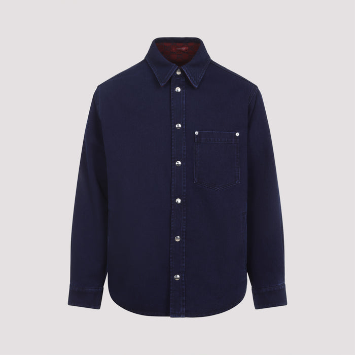Reversible Shirt Blue Cotton Wool