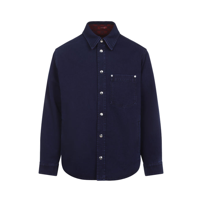 Reversible Shirt Blue Cotton Wool