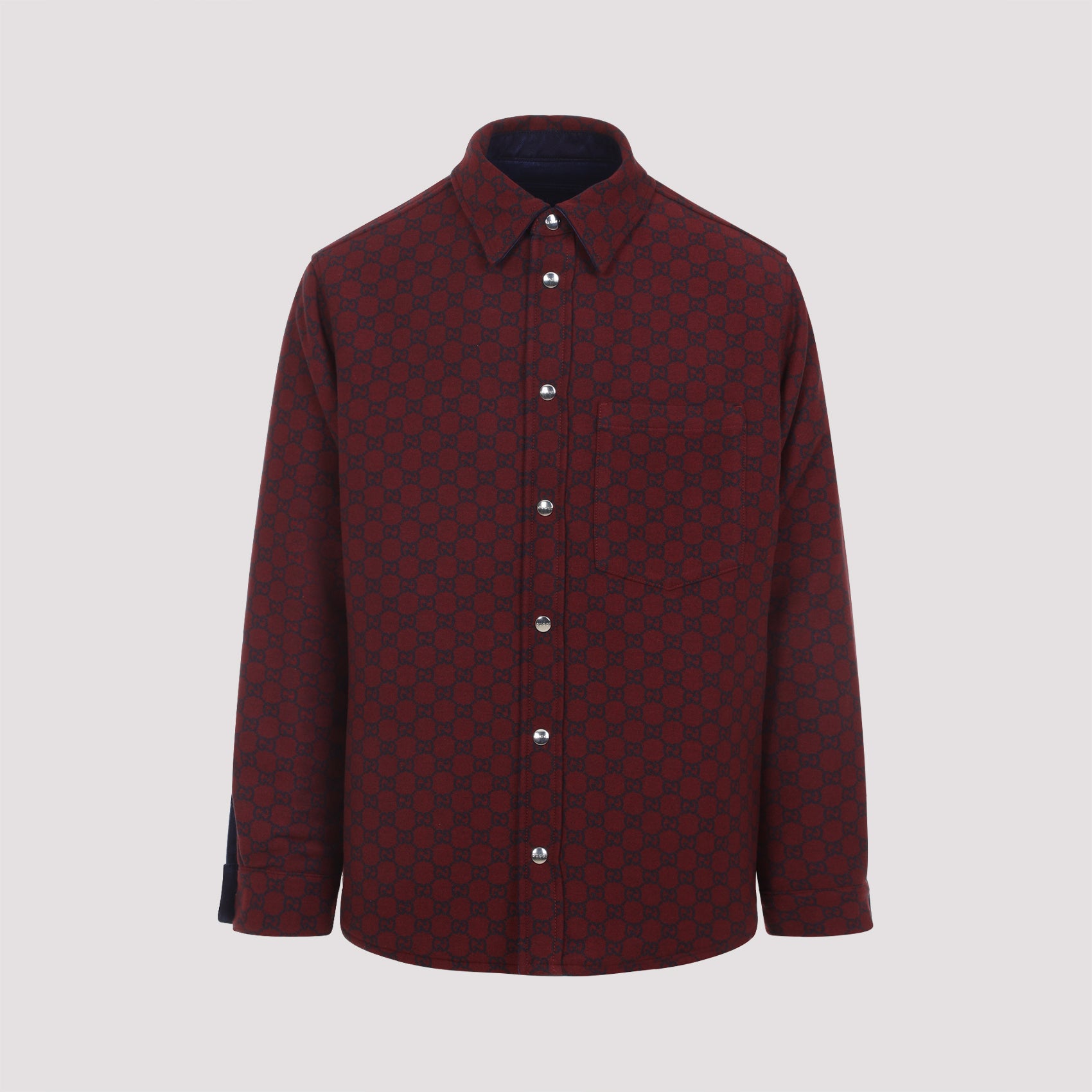 Reversible Shirt Blue Cotton Wool