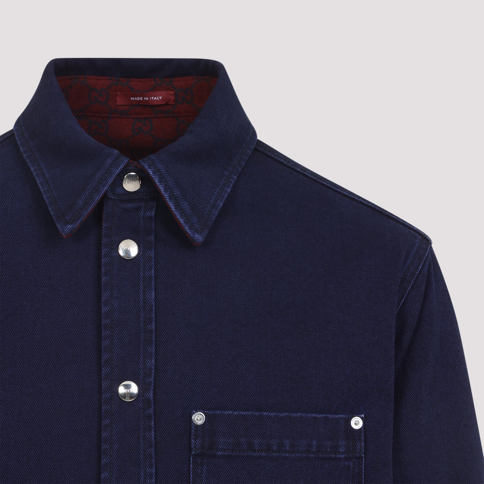 Reversible Shirt Blue Cotton Wool