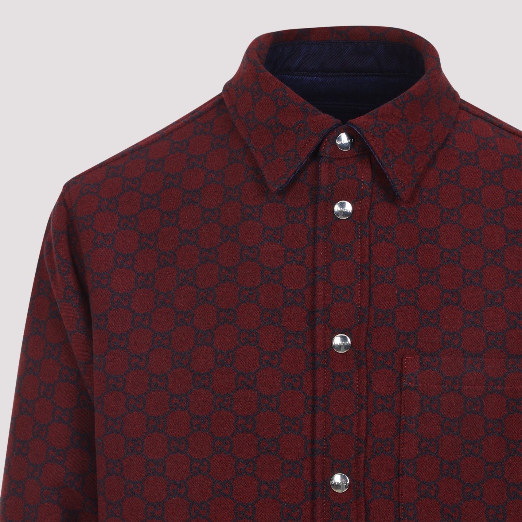 Reversible Shirt Blue Cotton Wool