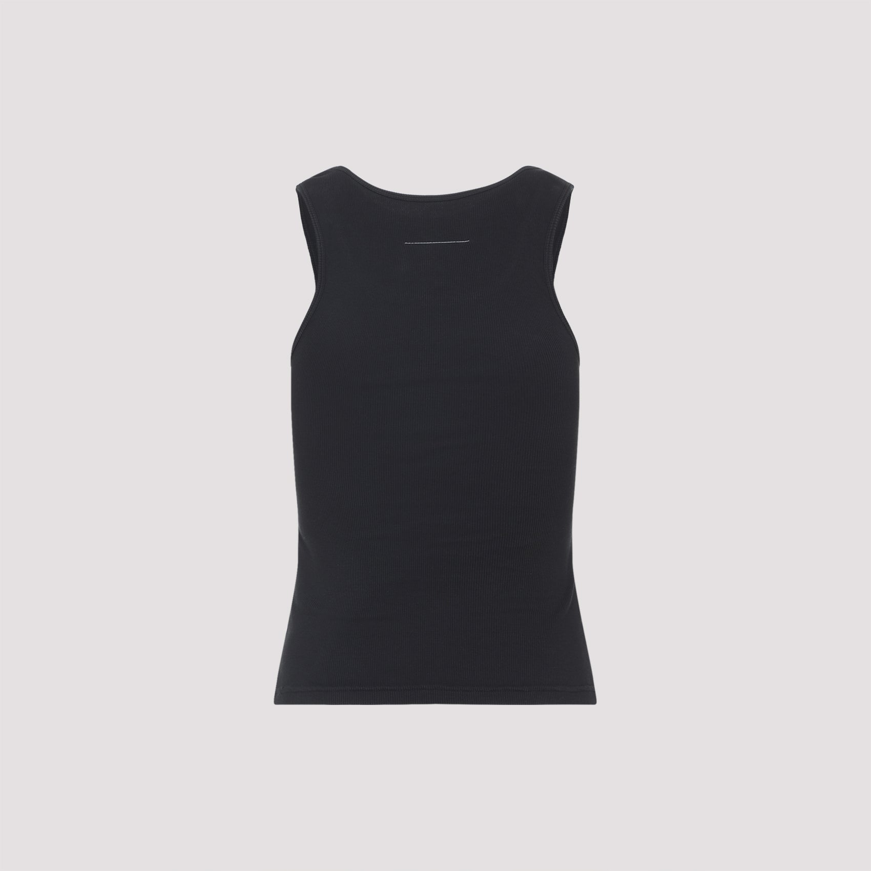 Tank Top Black Cotton Elastane
