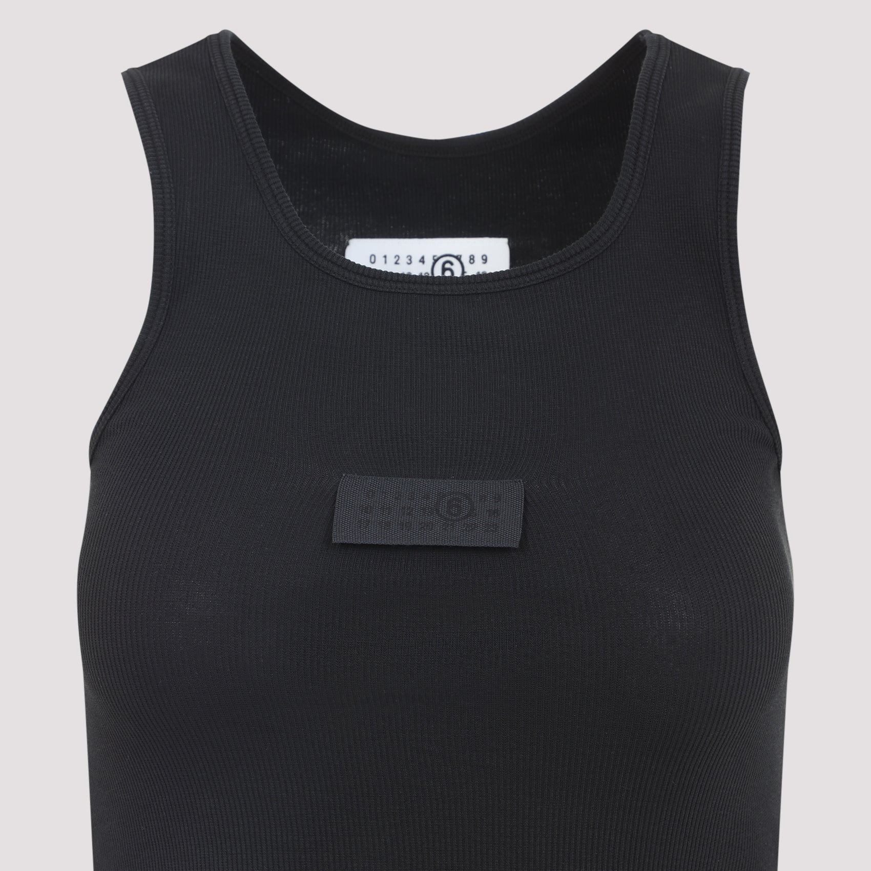 Tank Top Black Cotton Elastane