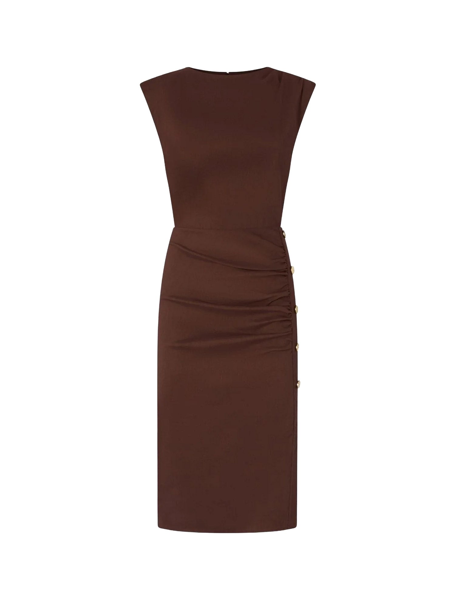 Pinko Dresses Brown Lino Viscosa Spandex