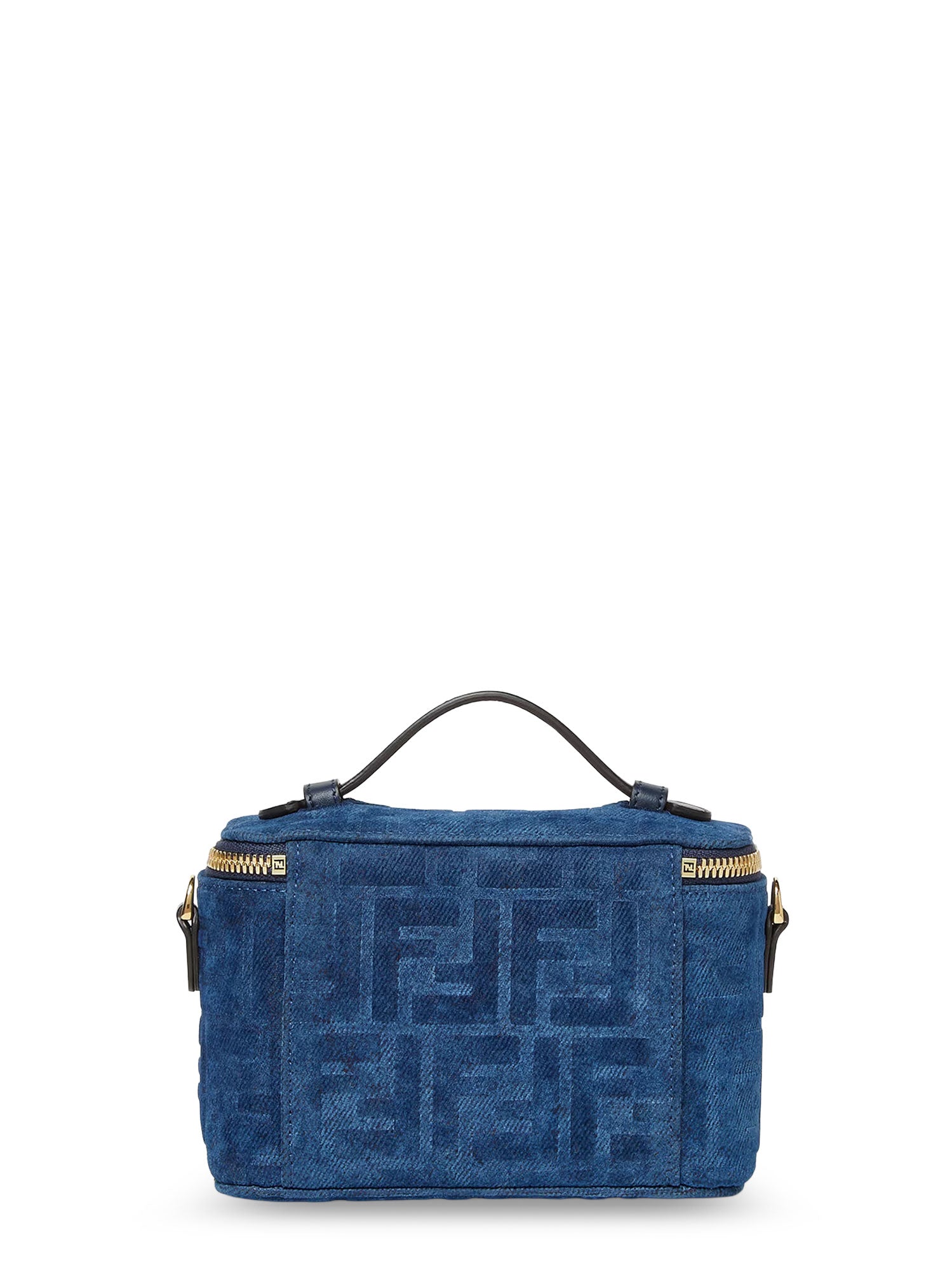 Fendi Bags Blu Abisso Tessuto Jacquard Ff/pelle