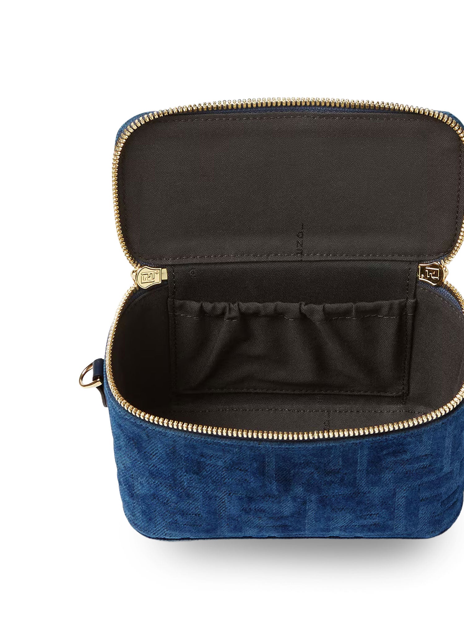 Fendi Bags Blu Abisso Tessuto Jacquard Ff/pelle