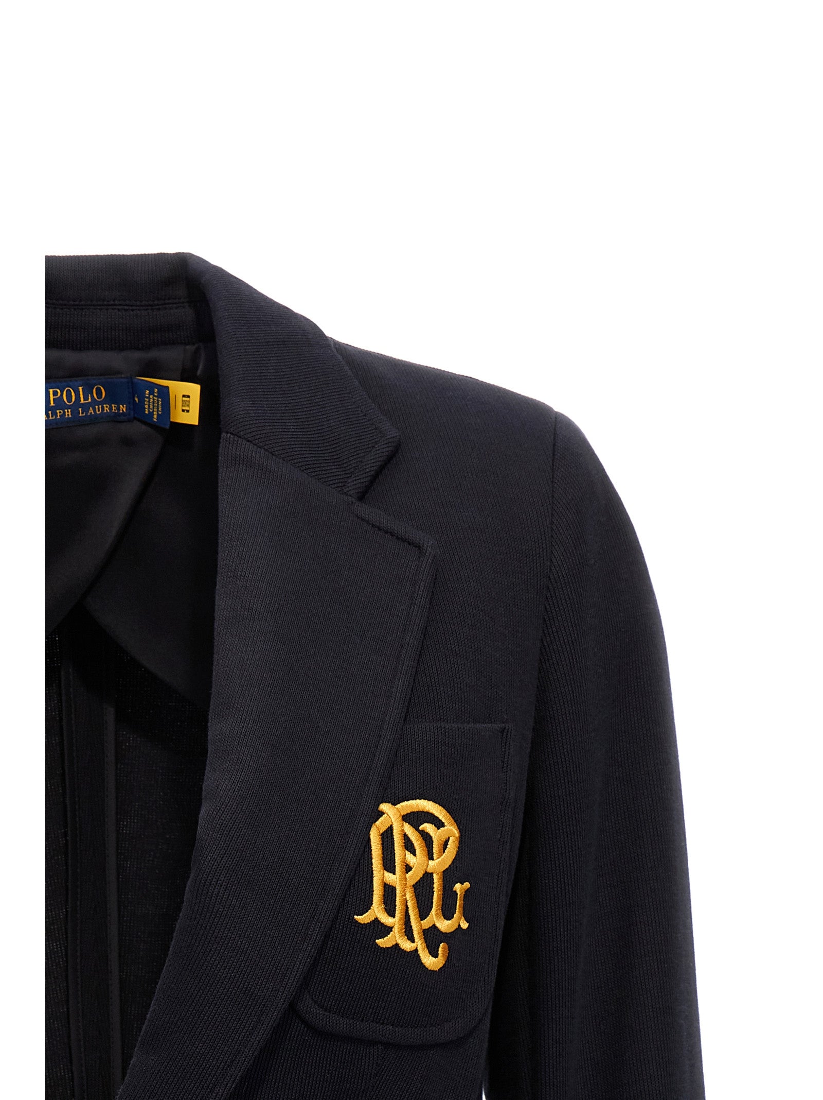 Crest logo blazer Blue Cotton Viscose Blazer, Suits
