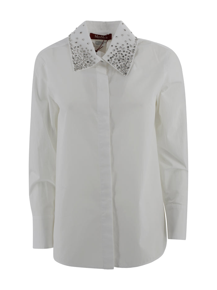 Max Mara Studio Shirts Bianco Ottico Cotone