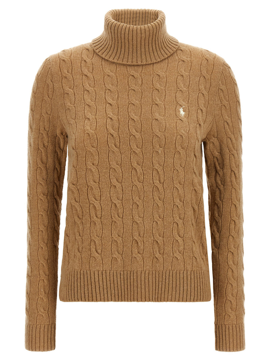 Polo Ralph Lauren Cable-Knit Wool-Cashmere Blend Sweater — Camel