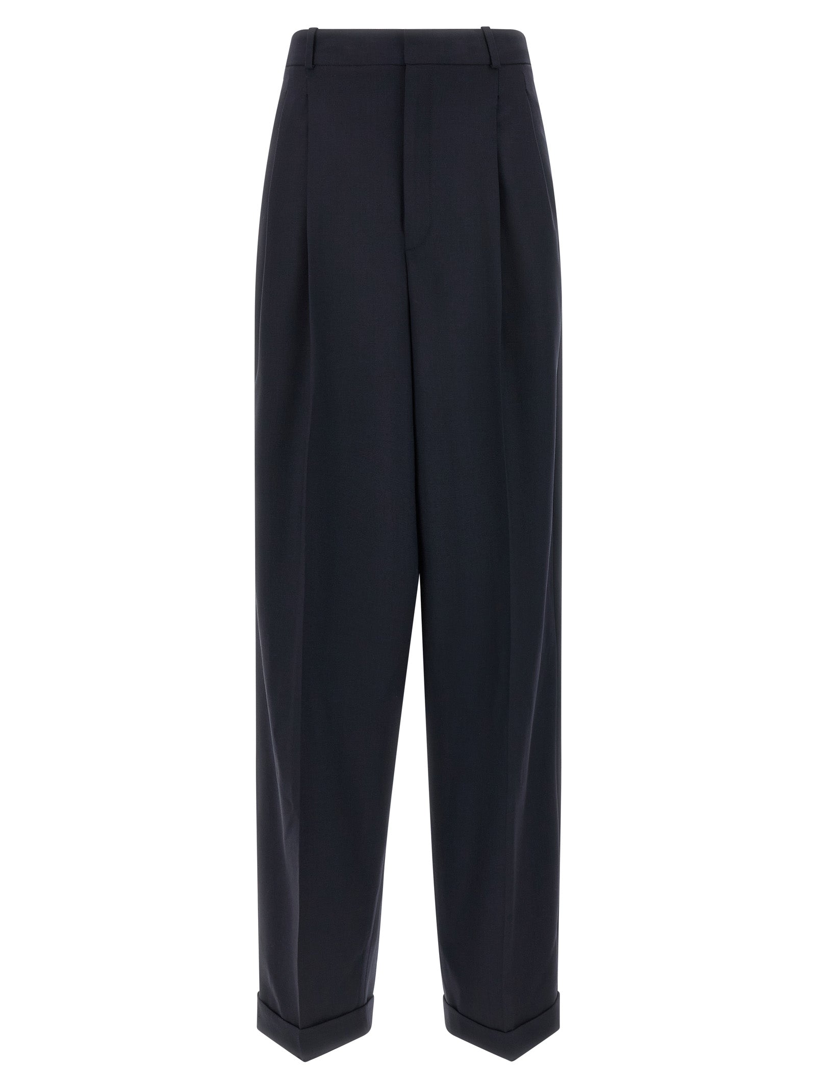 Wool pants Blue Elastane