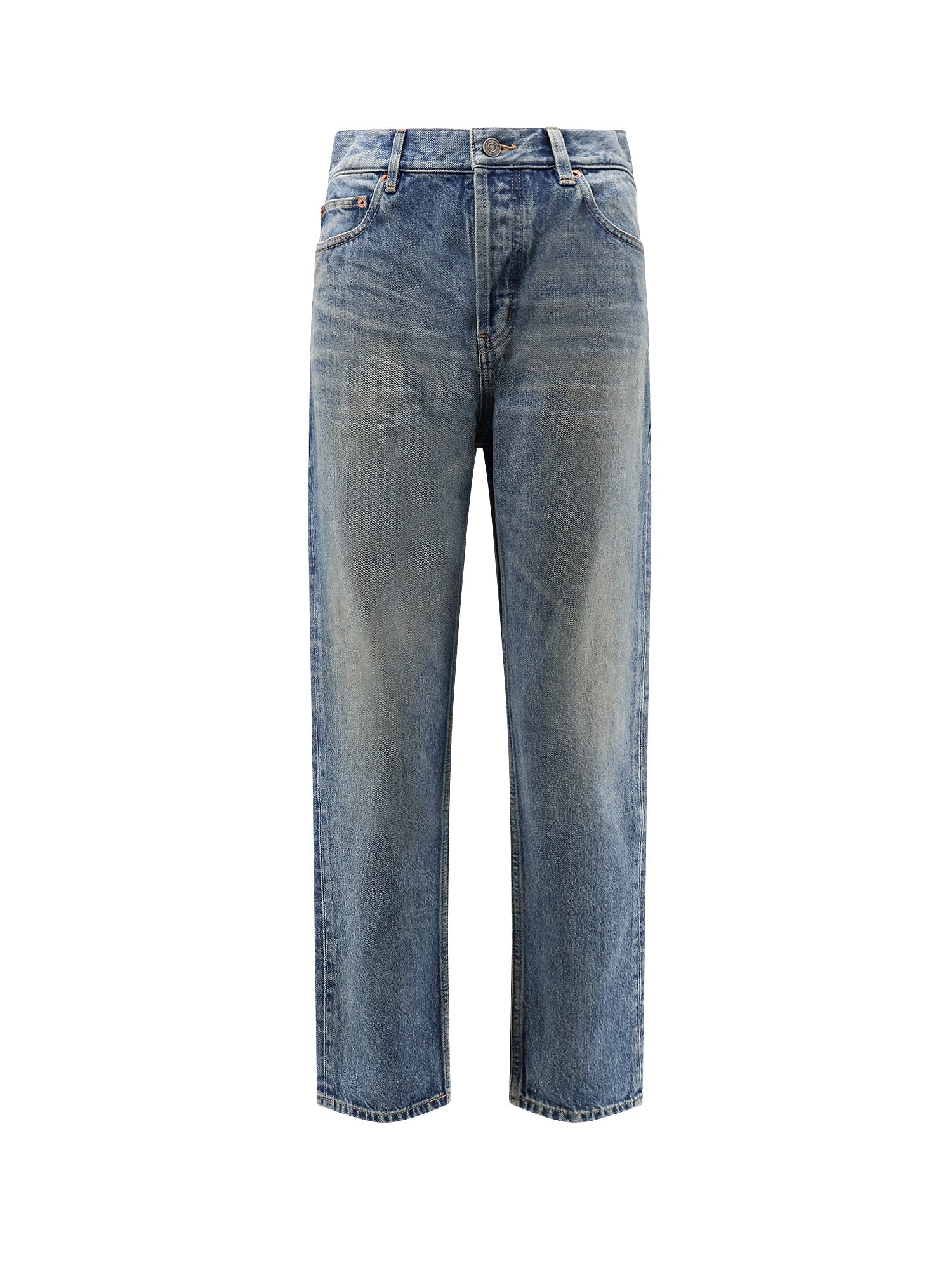 Saint Laurent Jeans Midi Blue Cotone