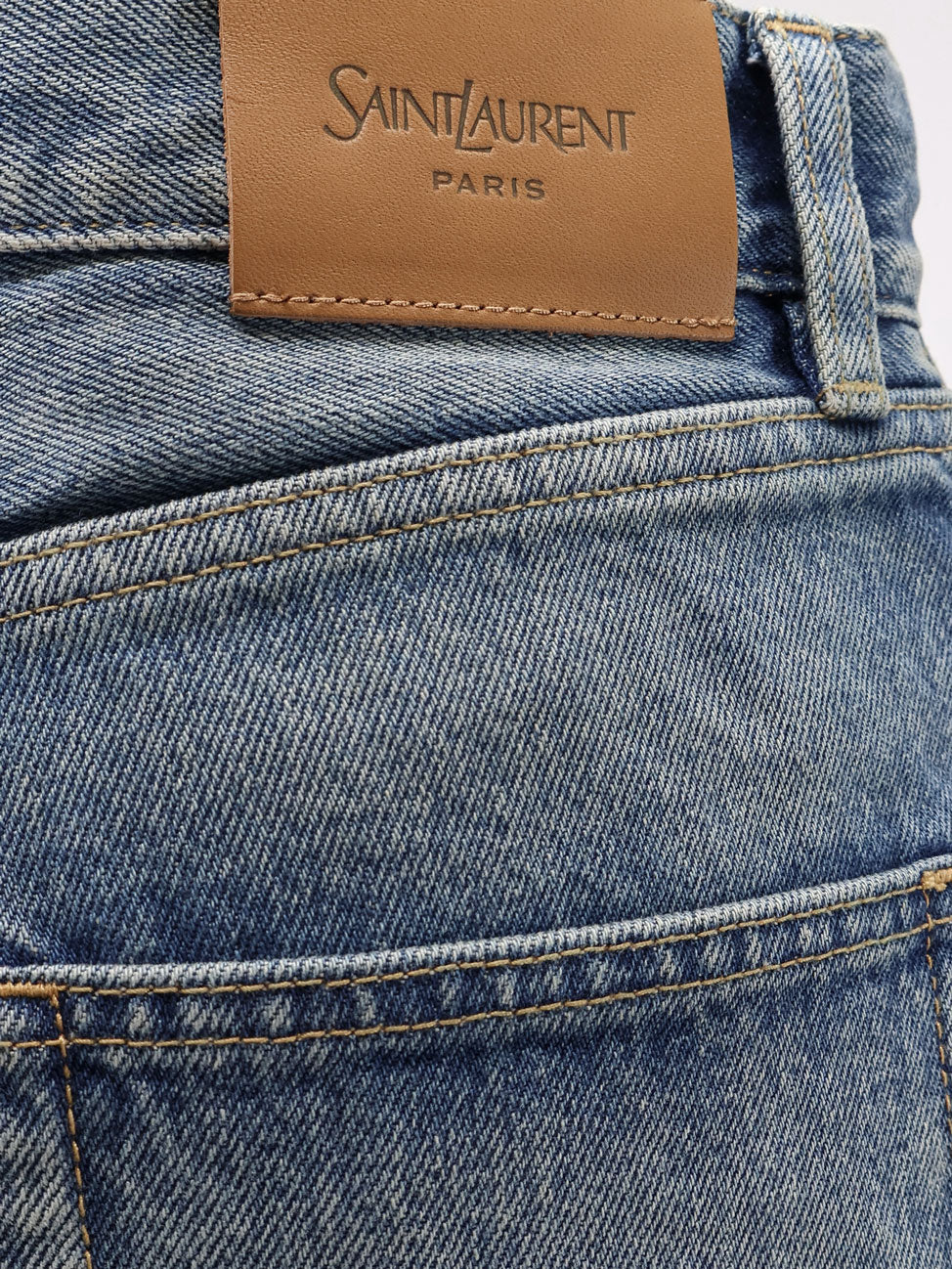 Saint Laurent Jeans Midi Blue Cotone