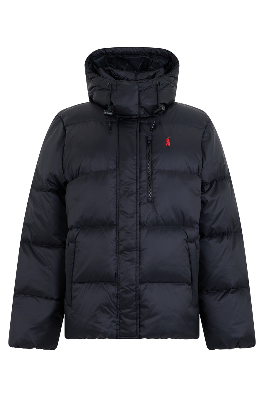 Padded Jacket With Hood Black Nylon Puffer