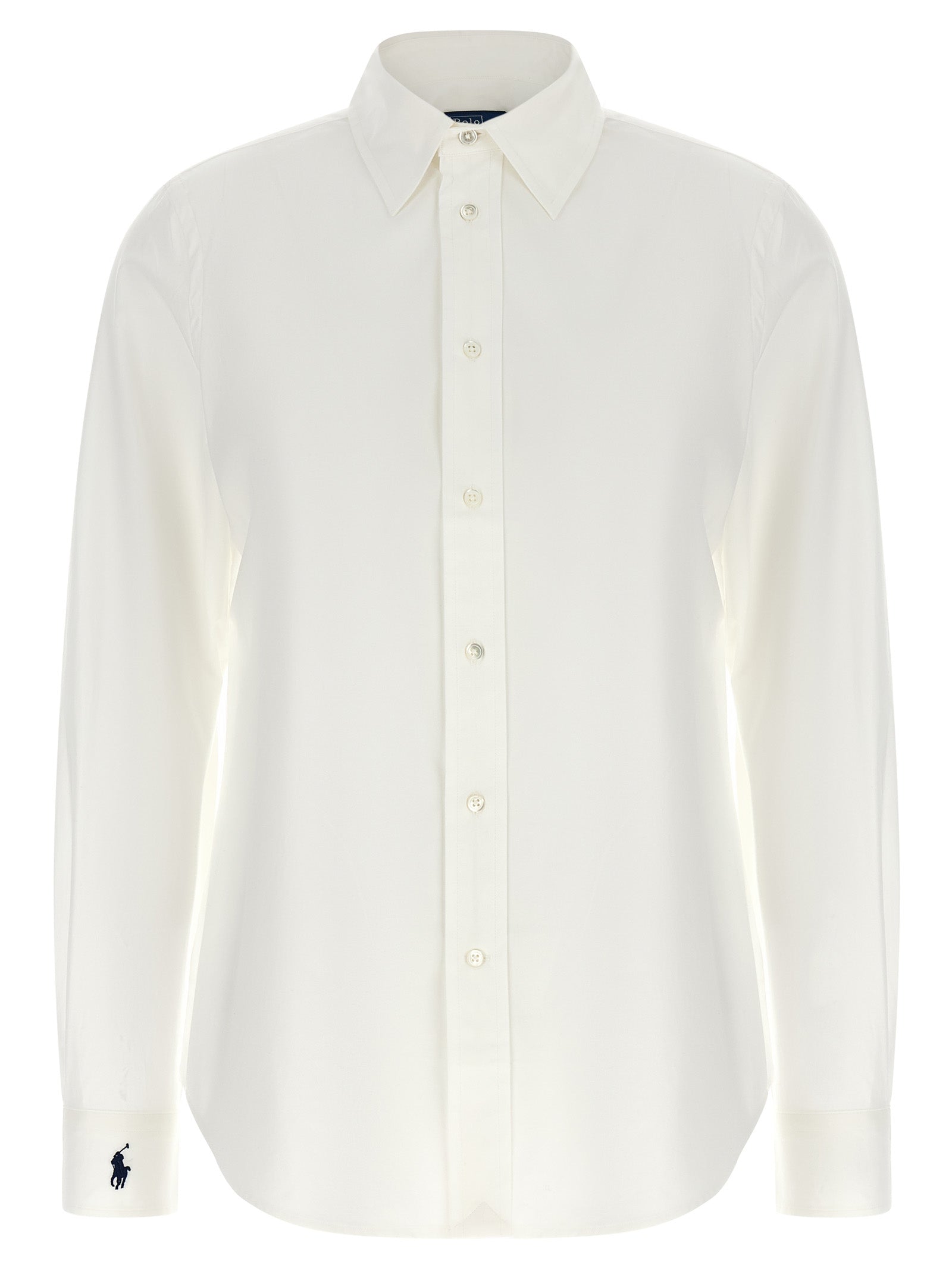 Logo embroidery shirt White Cotton Shirt, Blouse