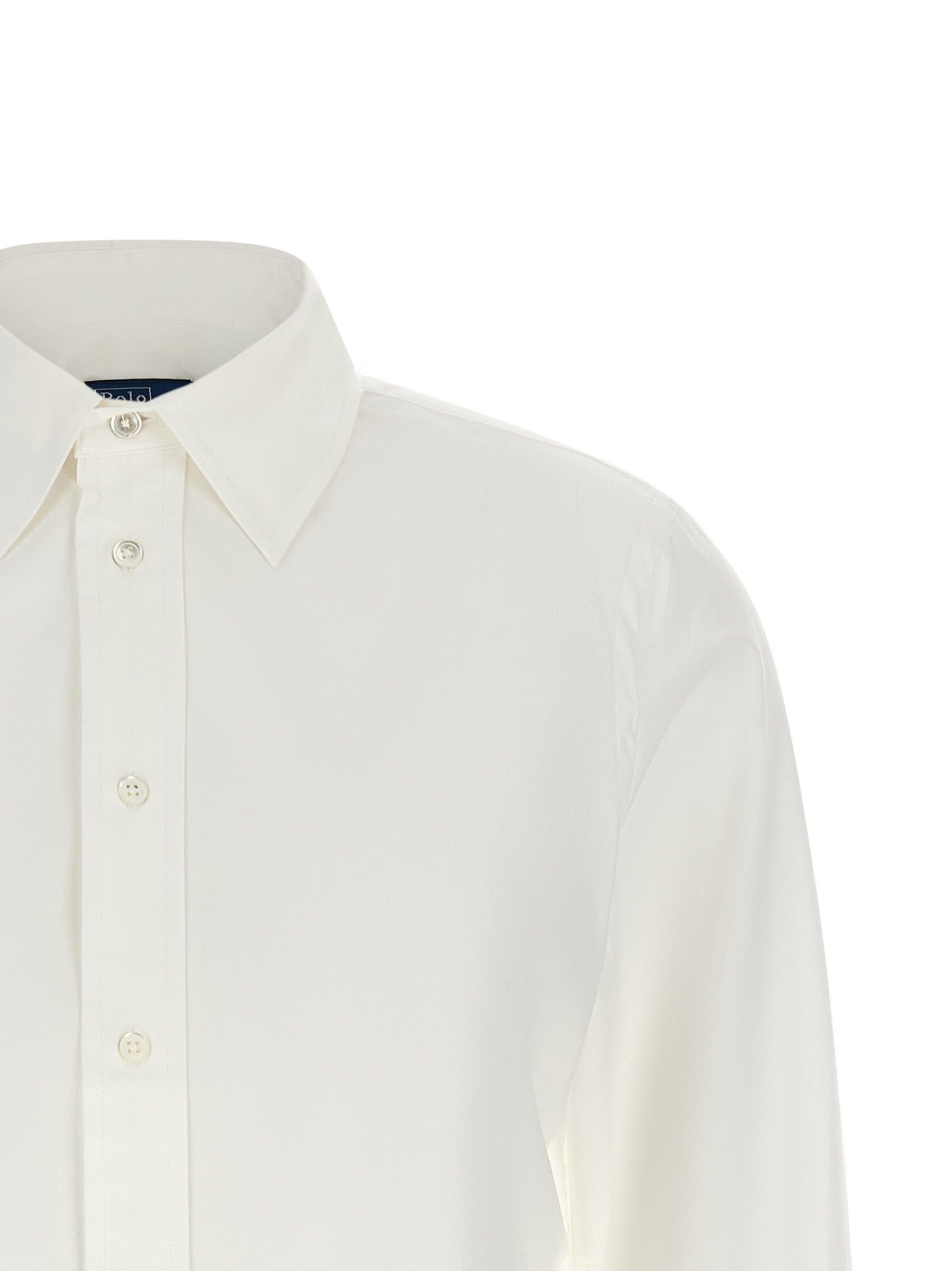Logo embroidery shirt White Cotton Shirt, Blouse