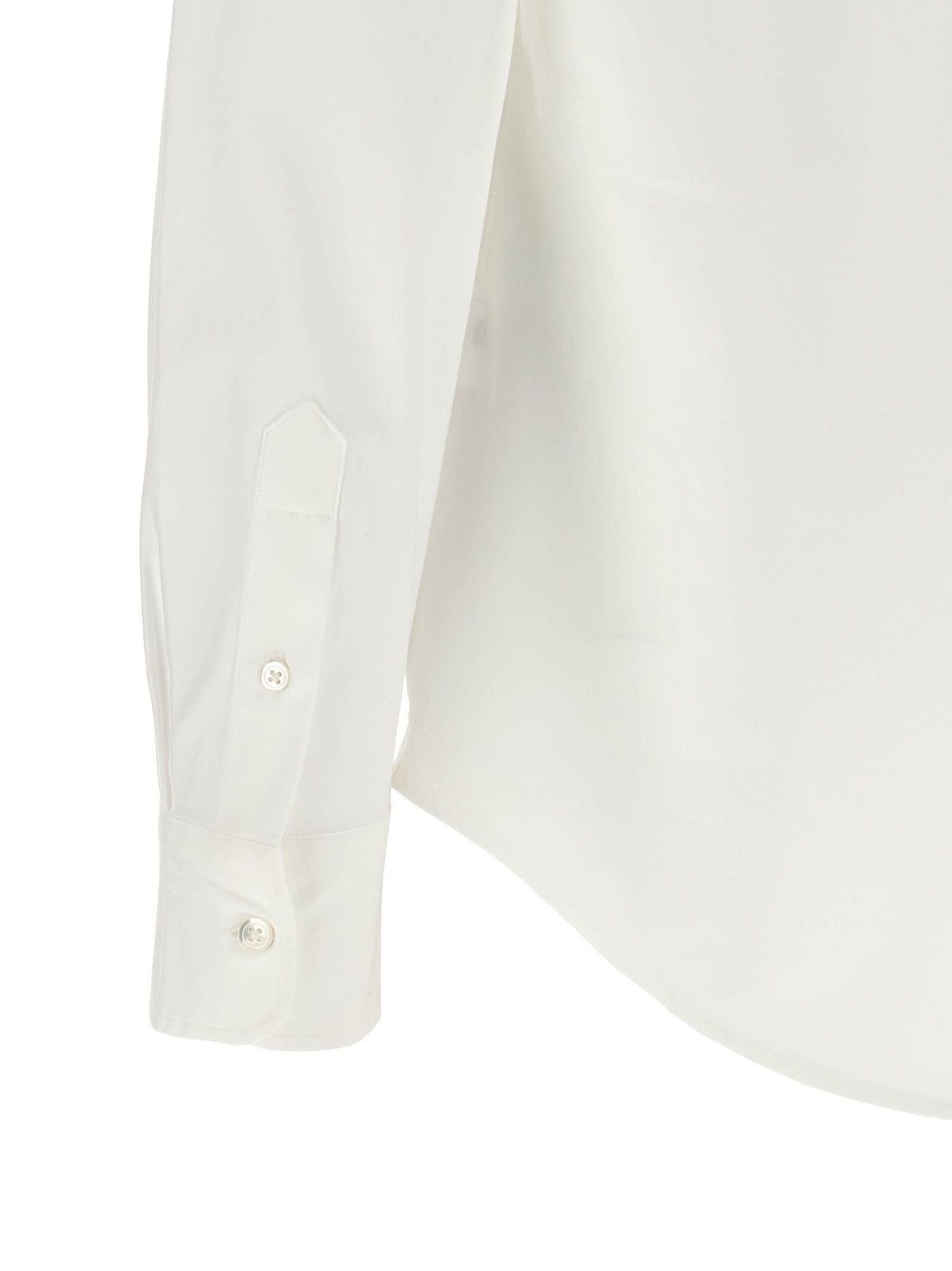 Logo embroidery shirt White Cotton Shirt, Blouse