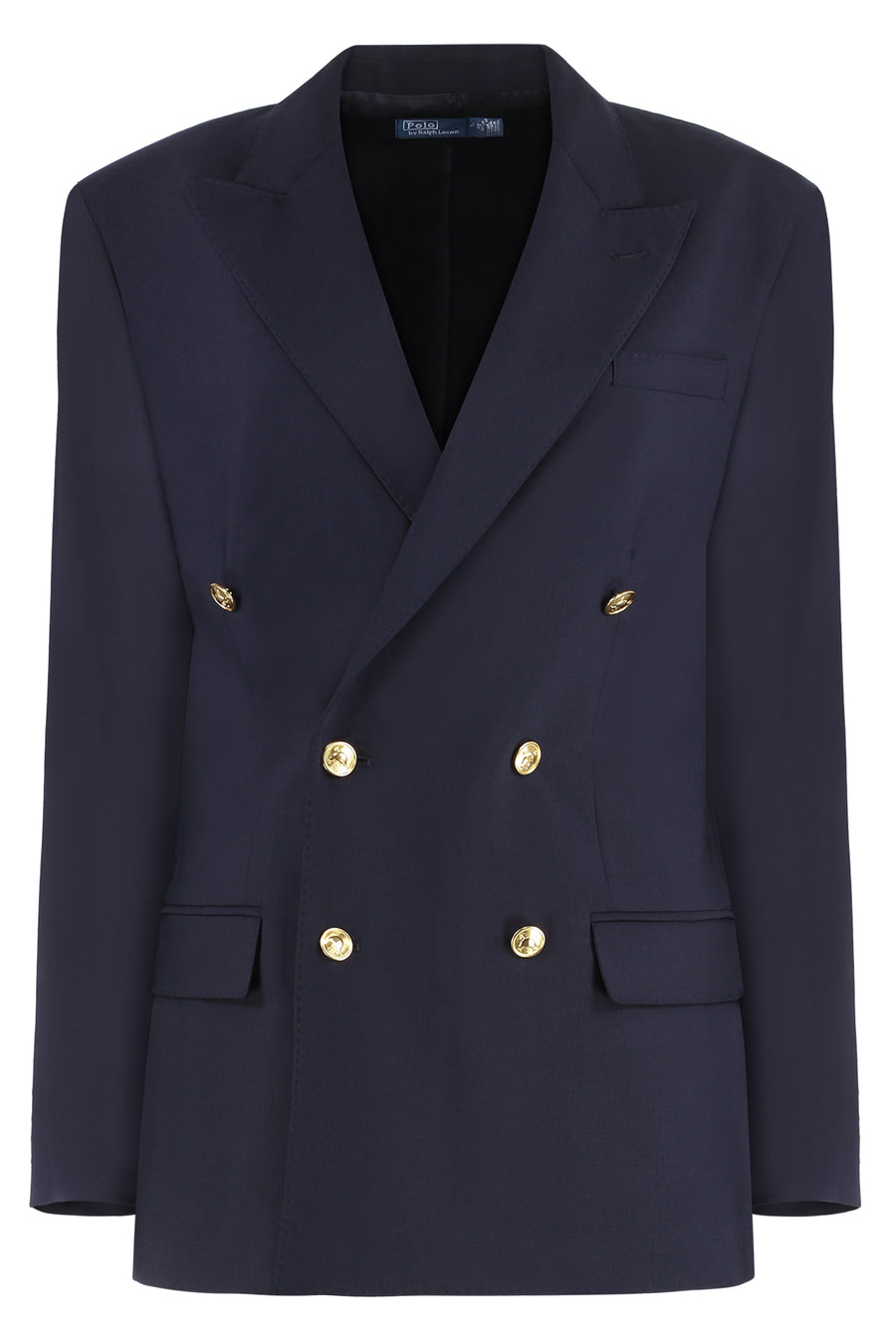 Double-Breasted Wool Blazer Blue Shell: Blazers