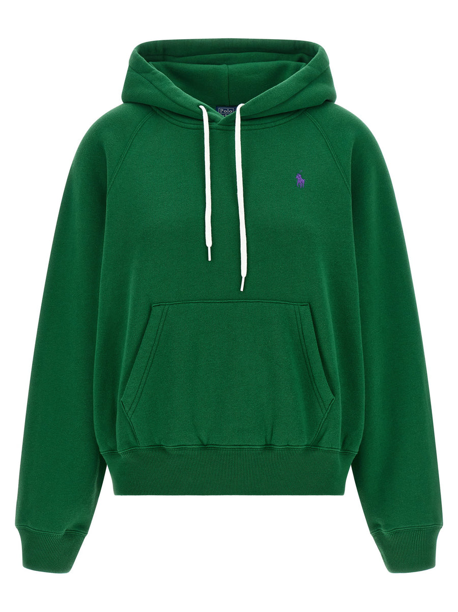 Polo Ralph Lauren Pony-Embroidered Cotton Blend Hoodie — Green