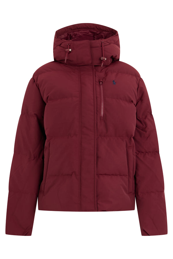 Puffer Jacket With Hood Classic Wine Polyester