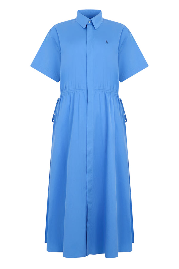 Midi Dress With Drawstring Southport Blue Cotton