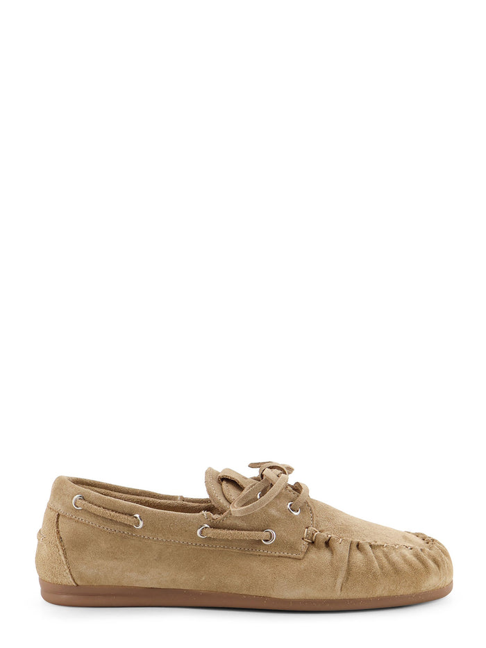 Alohas Flat Shoes Beige Suede