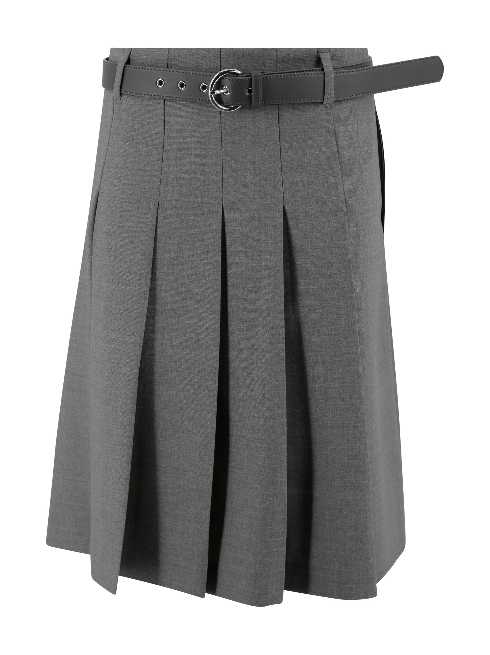 Max Mara Studio Skirts Grigio Lana Vergine