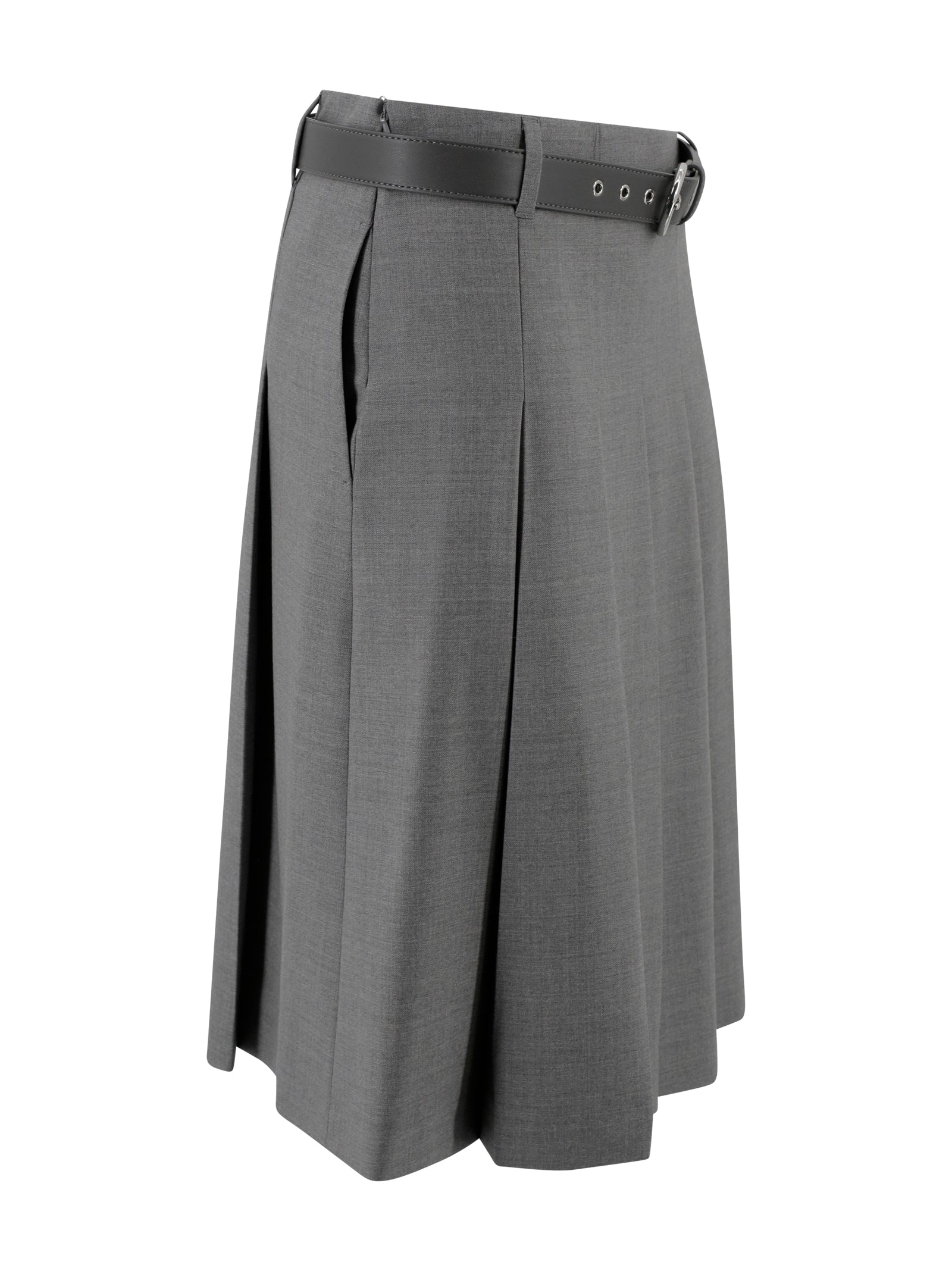 Max Mara Studio Skirts Grigio Lana Vergine