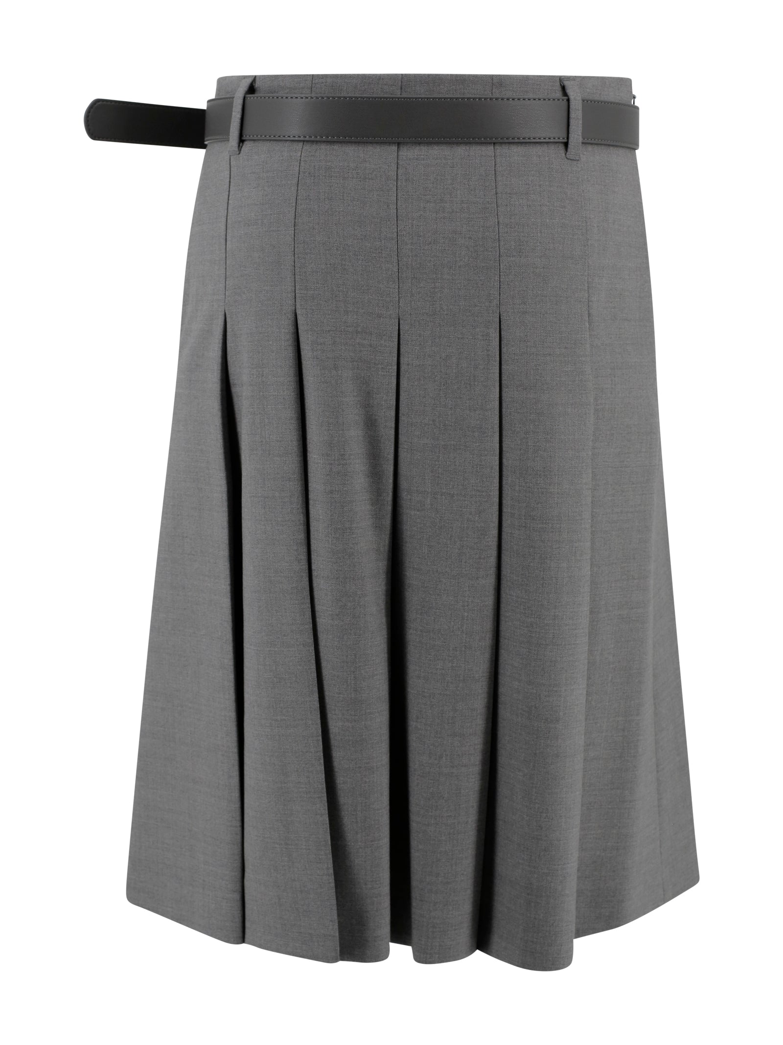Max Mara Studio Skirts Grigio Lana Vergine