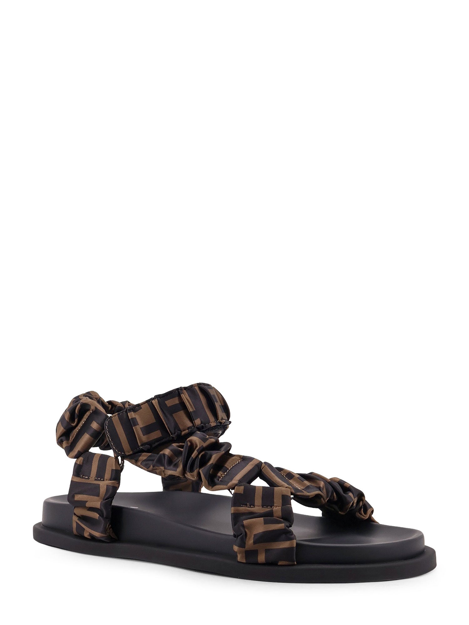 Fendi Sandals Brown Poliestere Elastan