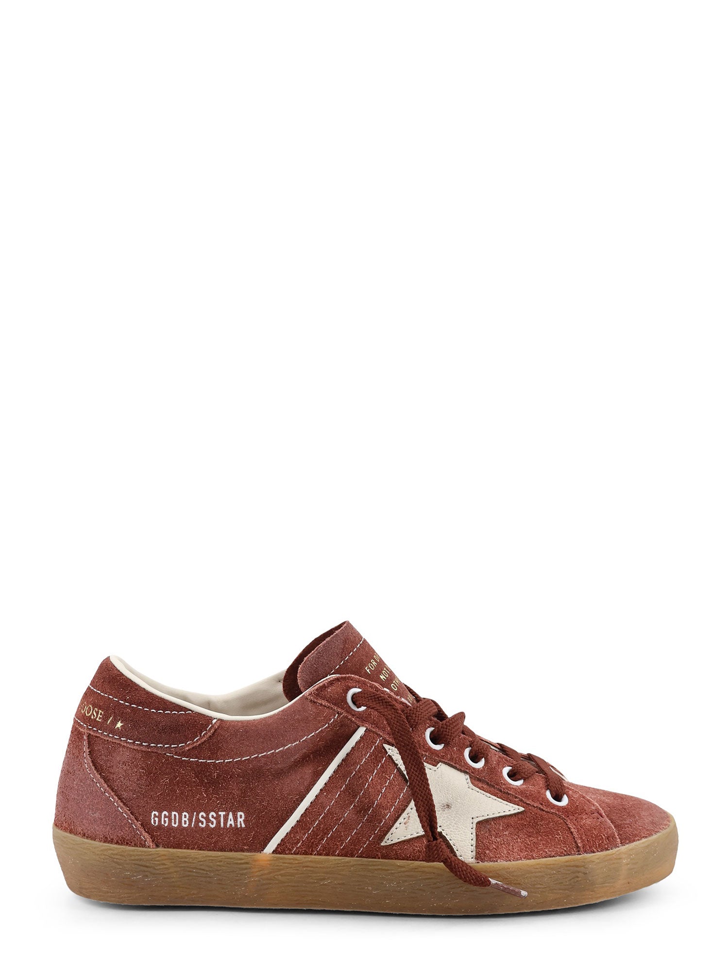 Golden Goose Sneakers Red Rust White Suede