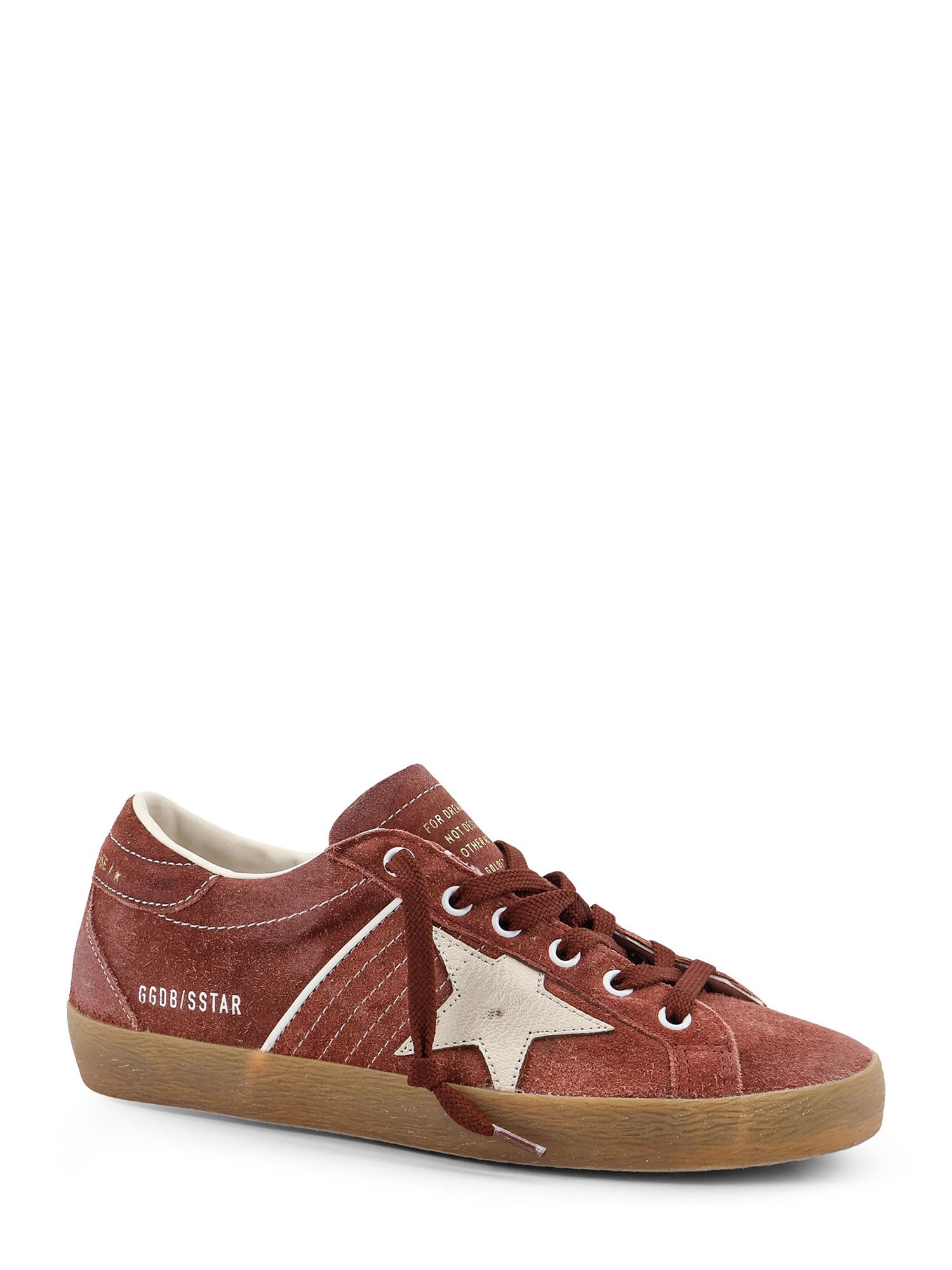 Golden Goose Sneakers Red Rust White Suede