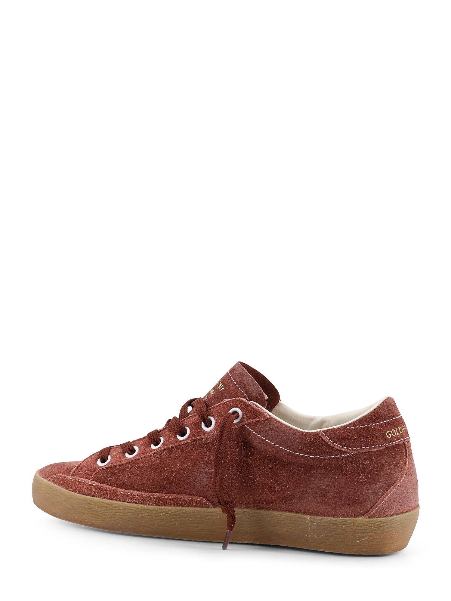 Golden Goose Sneakers Red Rust White Suede