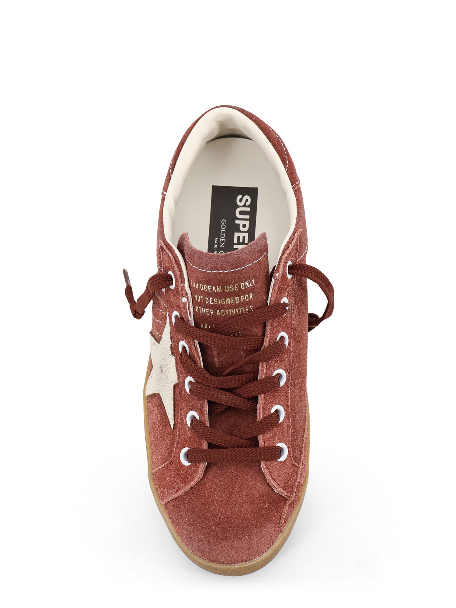 Golden Goose Sneakers Red Rust White Suede