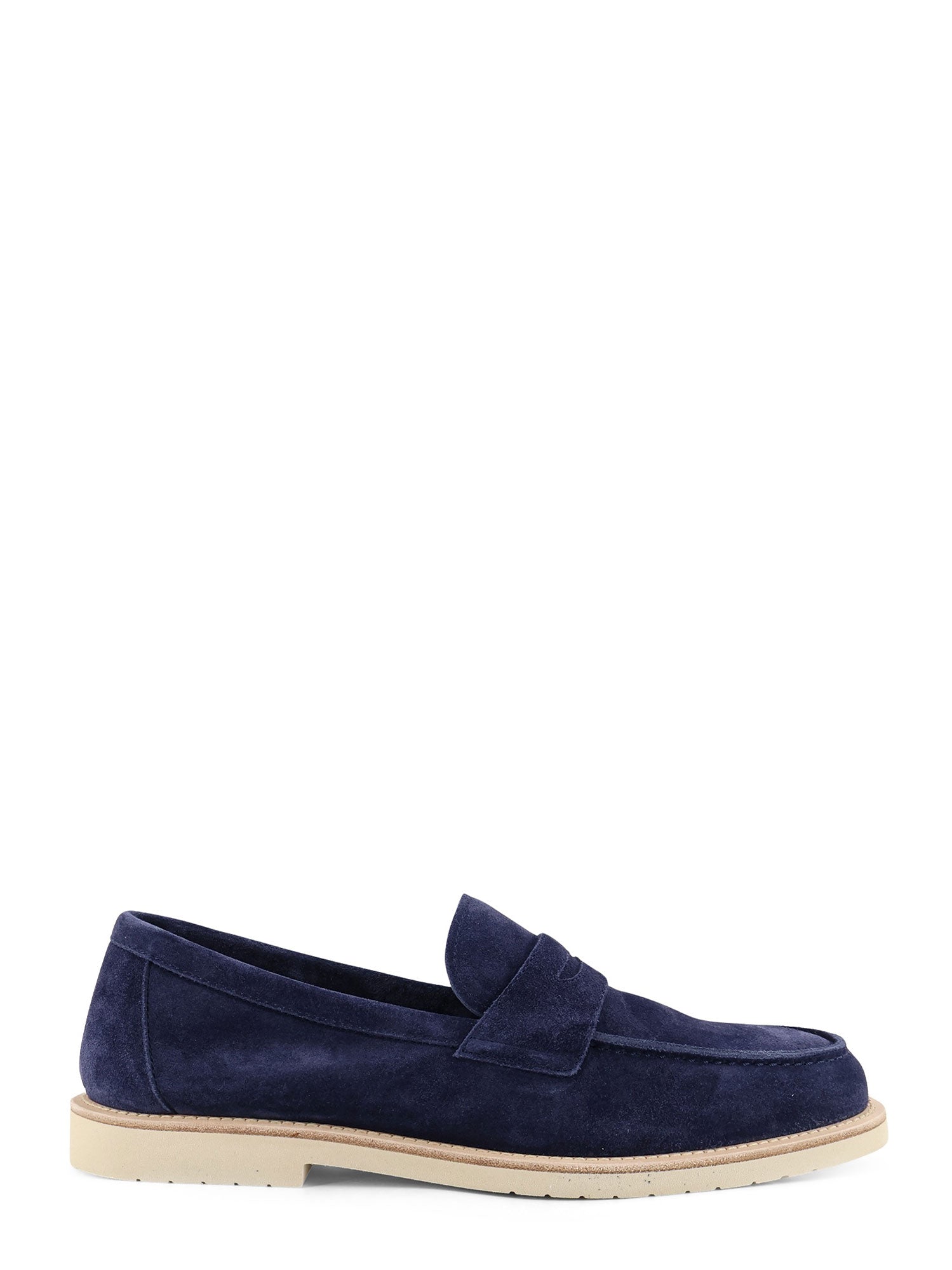 Brunello Cucinelli Flat Shoes Avion Blue Suede