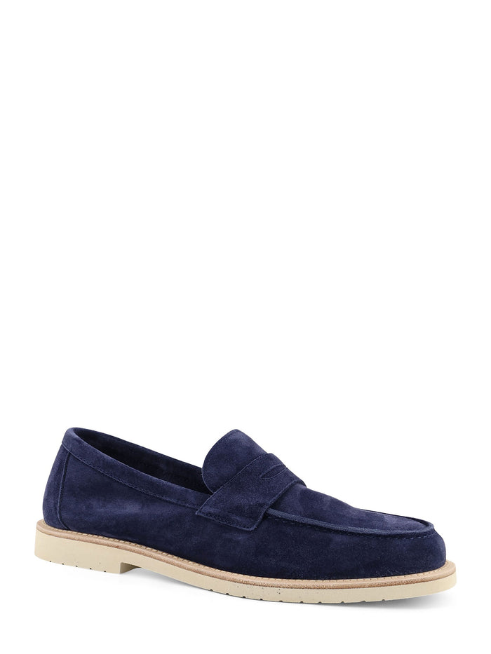 Brunello Cucinelli Flat Shoes Avion Blue Suede