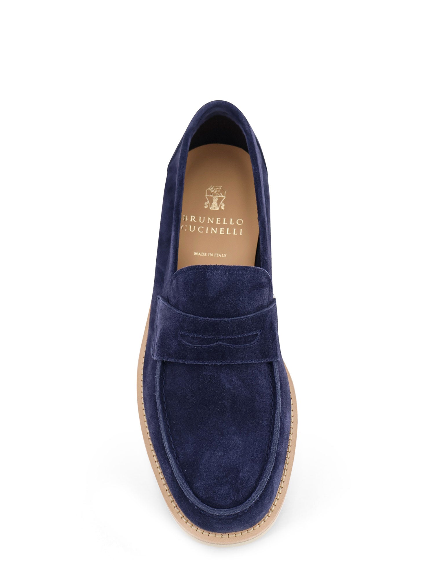 Brunello Cucinelli Flat Shoes Avion Blue Suede
