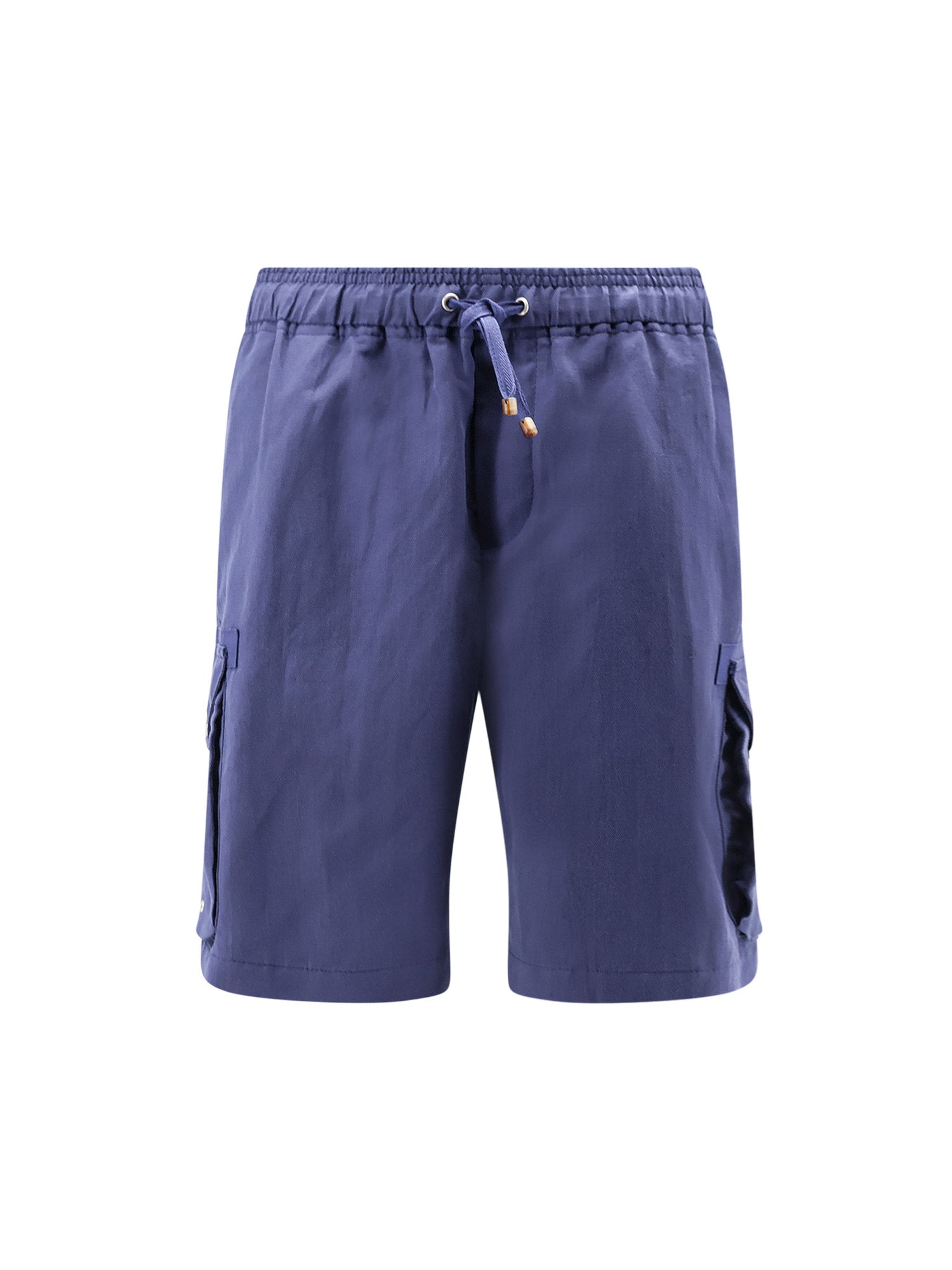 Brunello Cucinelli Shorts Blucolorato Lino Cotone