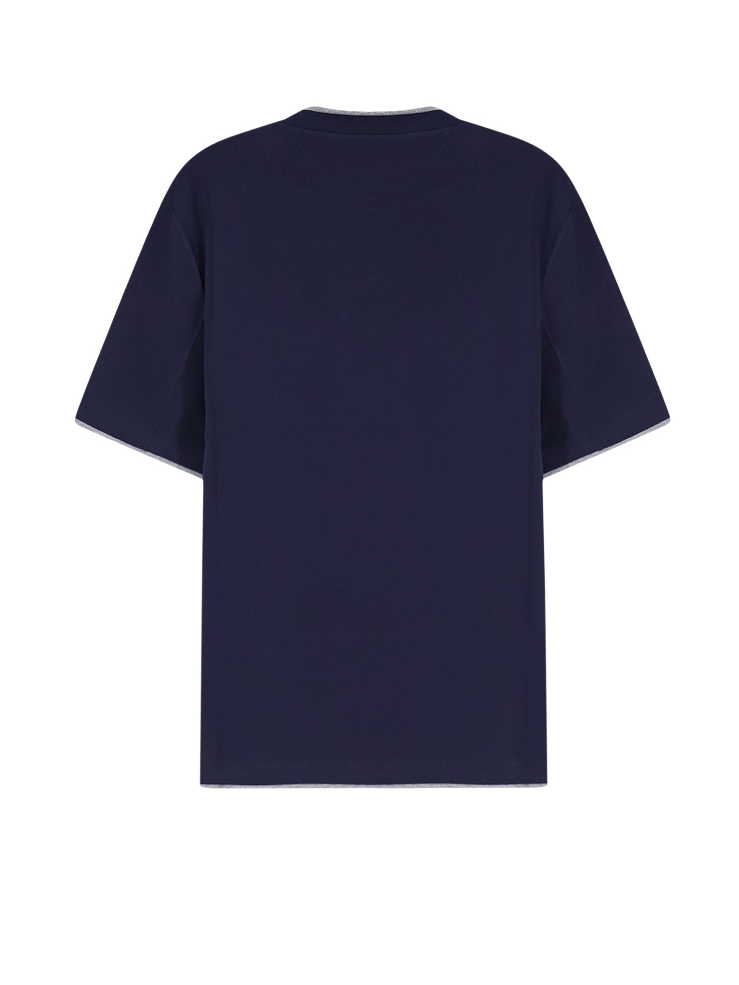 Brunello Cucinelli T-Shirts And Polos Cobaltogrigiomedio Cotone