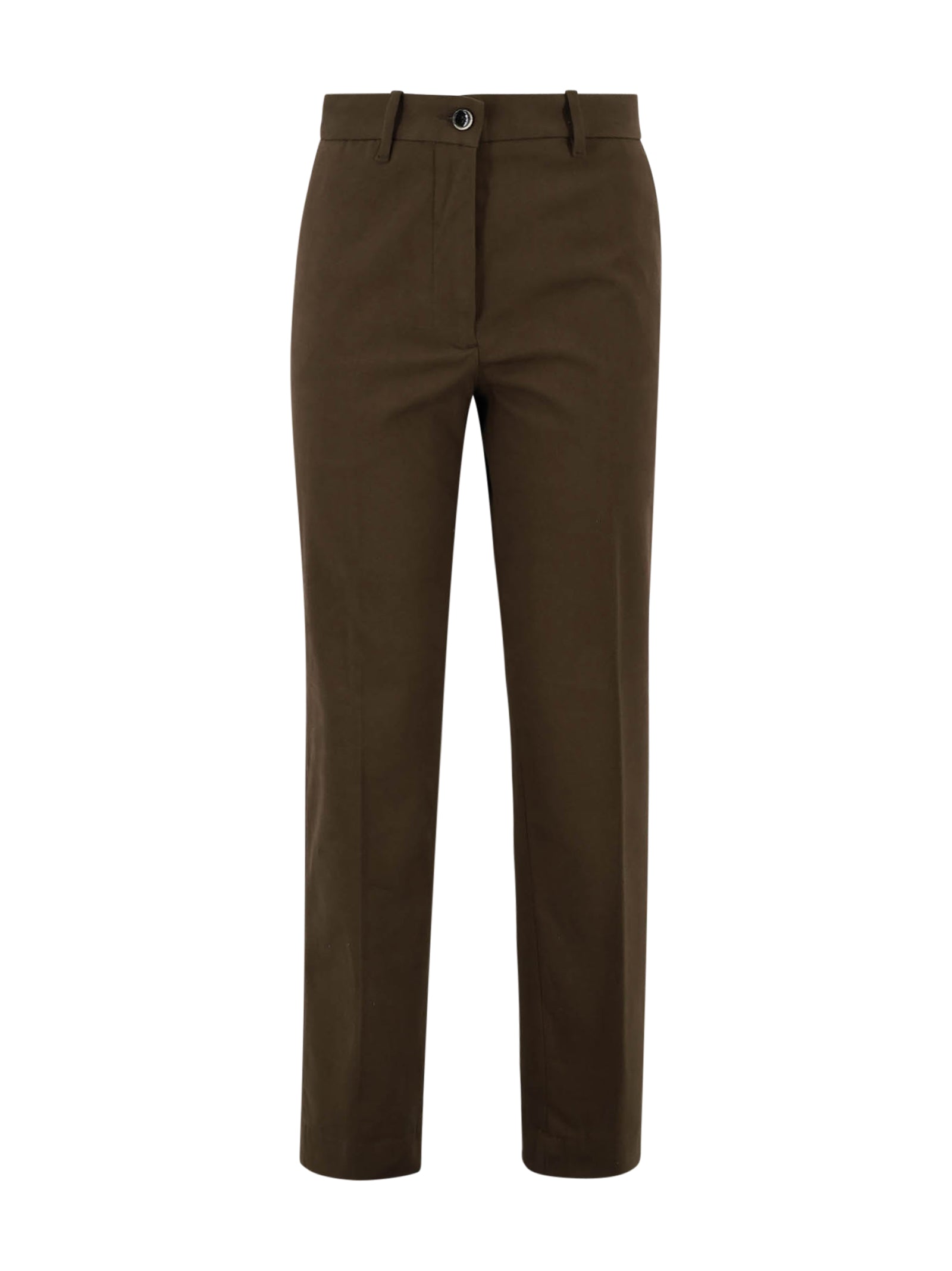 Nine The Morning Trousers Oliva Cotone Cachemire