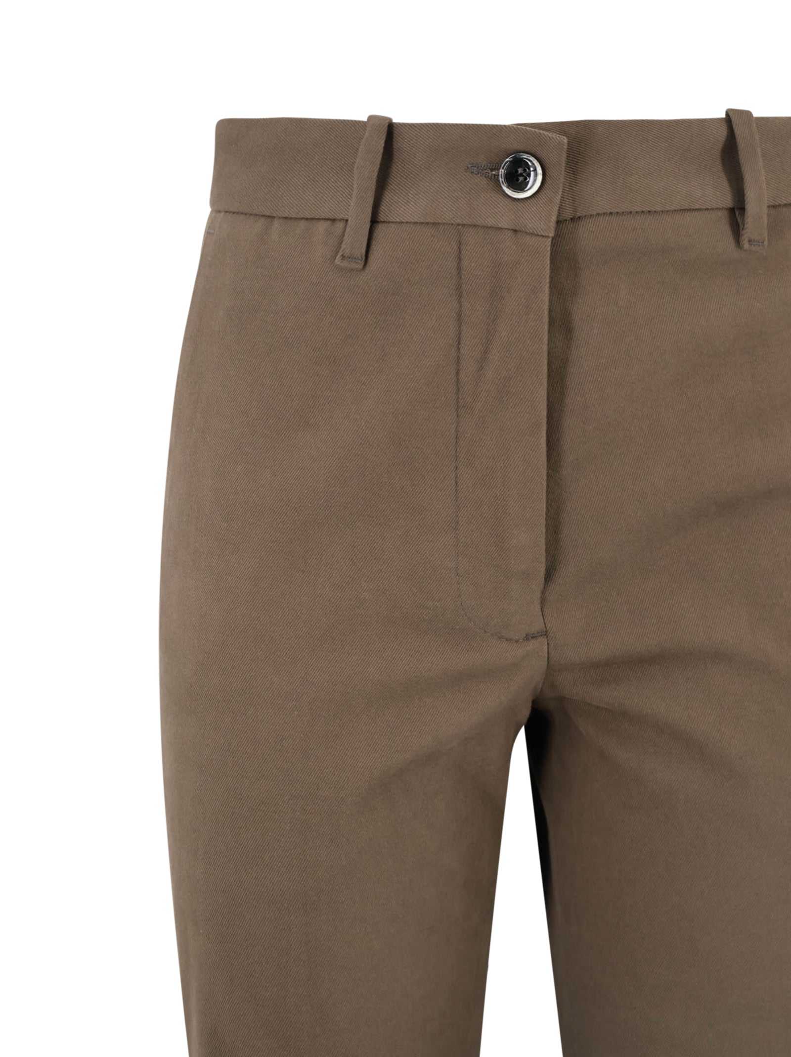 Nine The Morning Trousers Oliva Cotone Cachemire