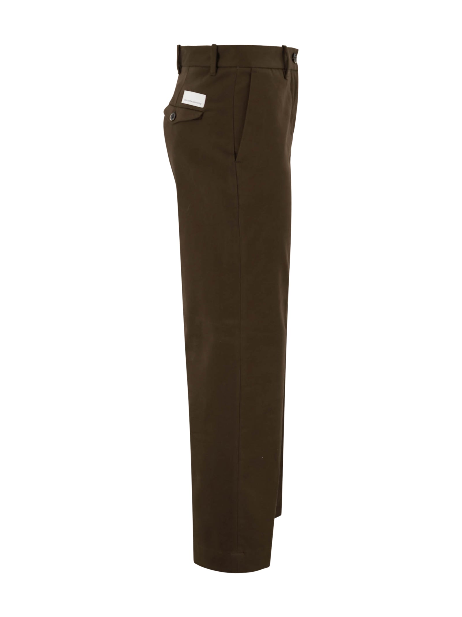 Nine The Morning Trousers Oliva Cotone Cachemire