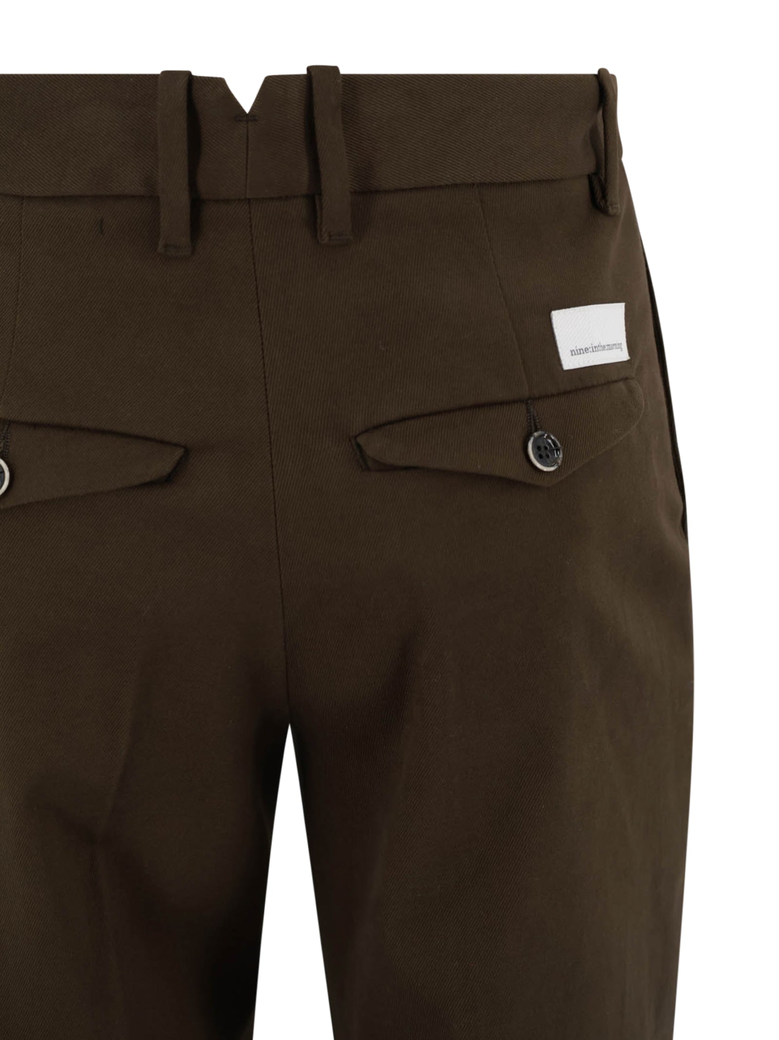 Nine The Morning Trousers Oliva Cotone Cachemire