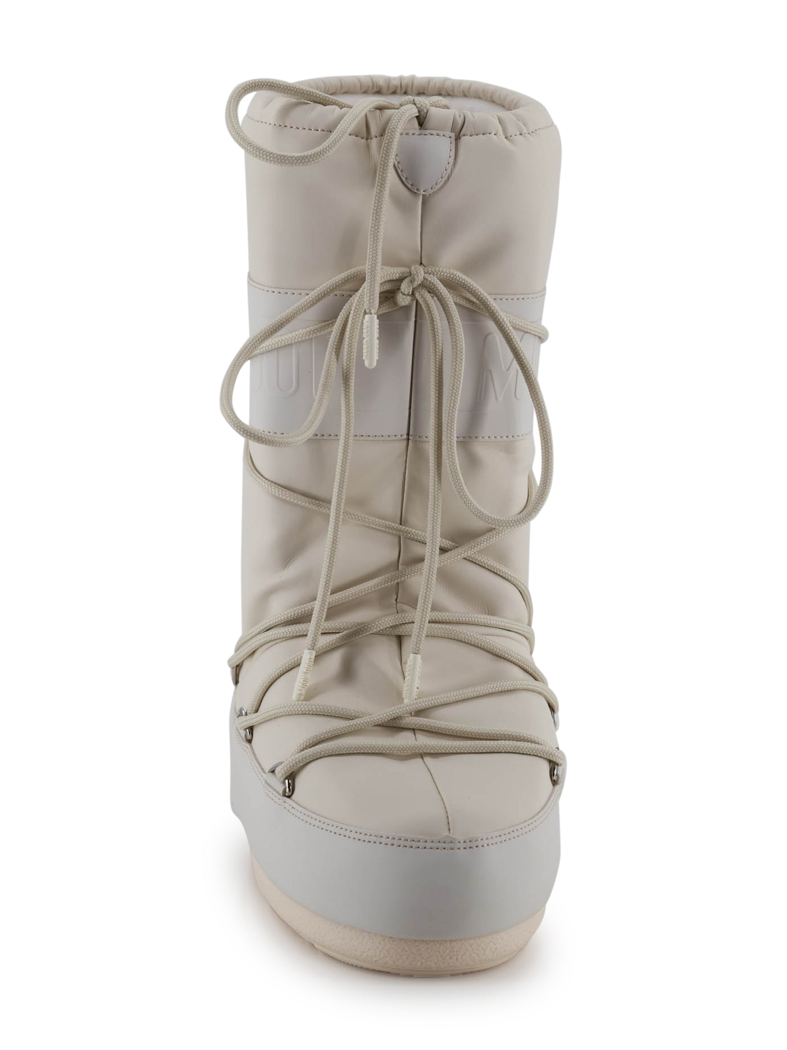 Moon Boot Flat Shoes Cream Poliestere