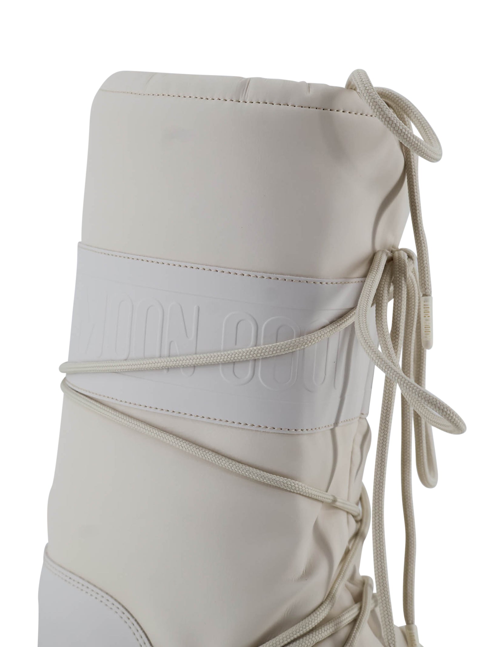 Moon Boot Flat Shoes Cream Poliestere