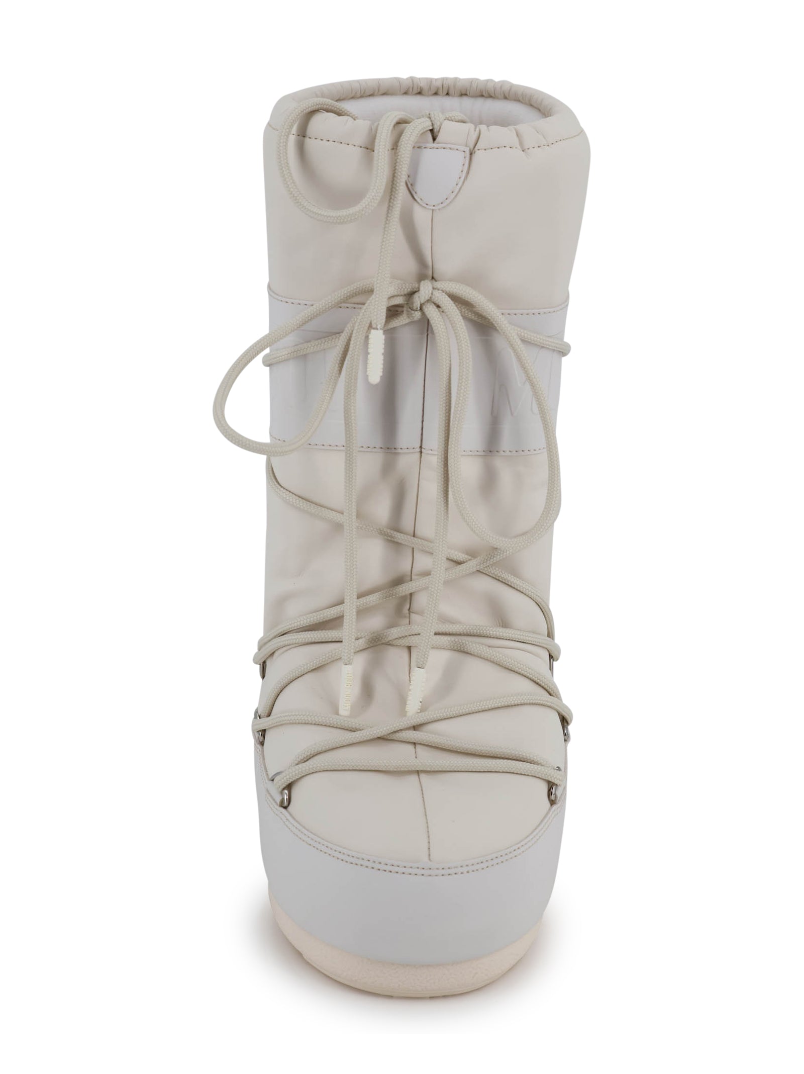 Moon Boot Flat Shoes Cream Poliestere